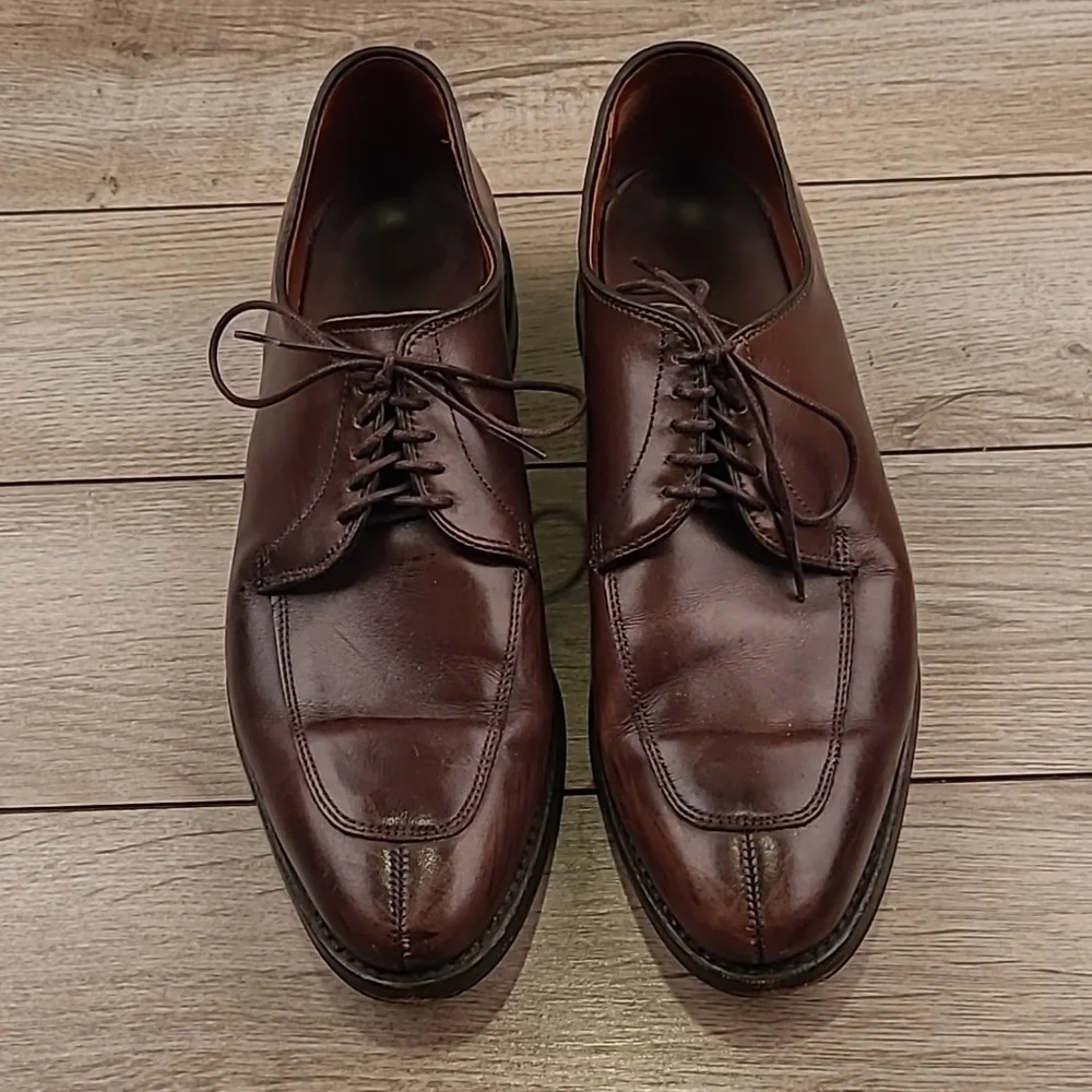ALLEN EDMONDS Delray Dark Brown Oxfords Sz 8.5 D Split Toe Mens Dress‎ Shoes